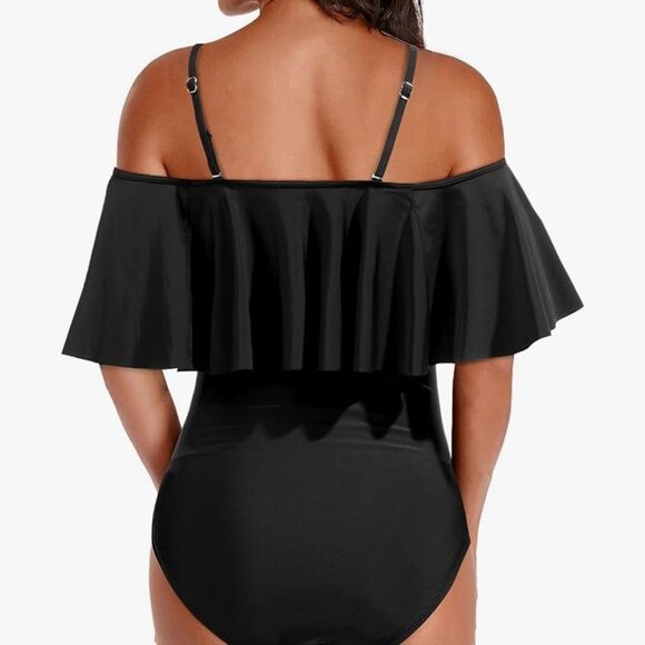 Holipick Women Off‎ Shoulder One Piece Swimsuits Tummy Control Bathing Suits NEW - Picture 4 of 6